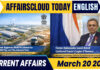 Current Affairs 20 March 2026
