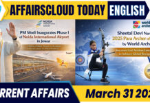 Current Affairs 31 March 2026