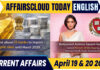 Current Affairs 19 & 20 April 2026
