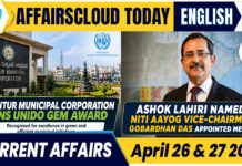 Current Affairs 26 & 27 April 2026