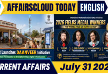 Current Affairs 31 July 2026