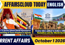 Current Affairs 1 October 2026