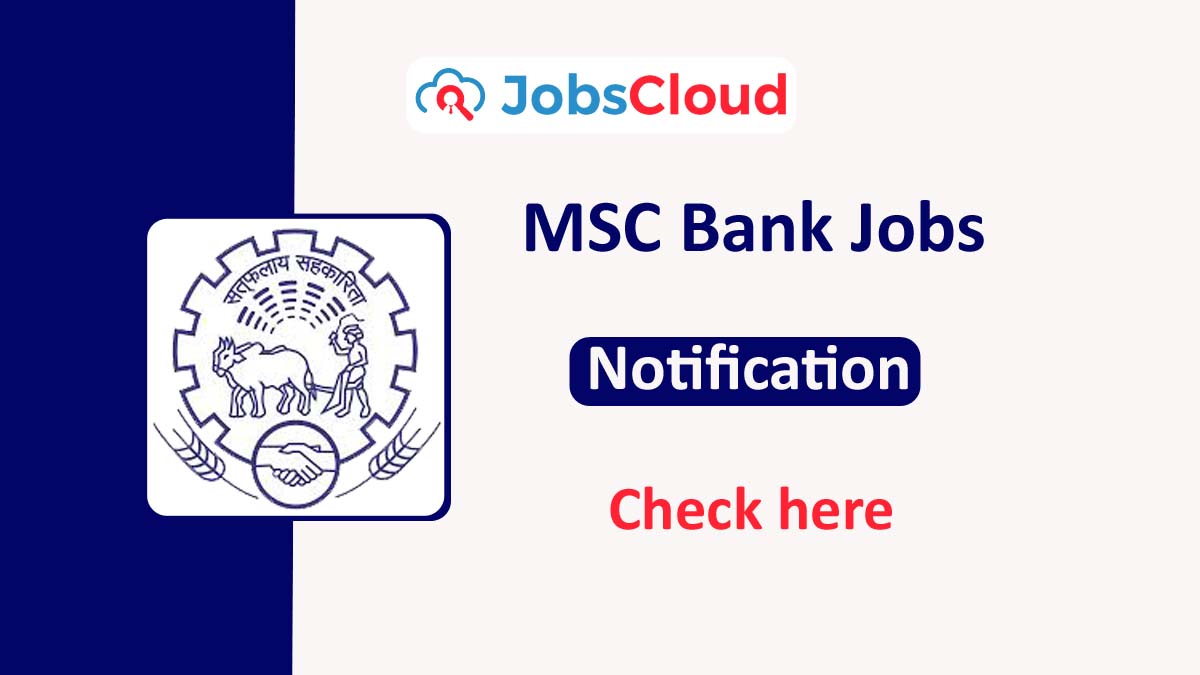 MSC Bank Trainee Clerk, Trainee Junior Officer, Steno Typist Recruitment 2023 – 153 Posts